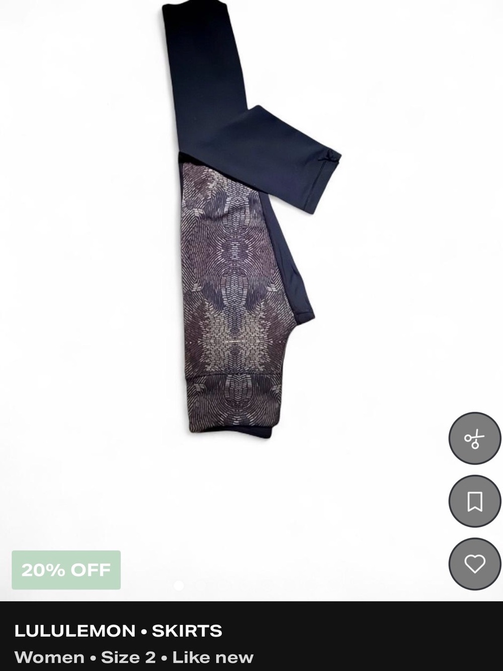 Lululemon Black Printed Athletic Capri Leggings